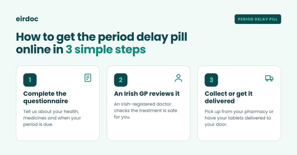 How to get the period delay pill in Ireland online in 3 steps